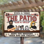 Custom Name Patio Bar & Grill Gifts for Dog Lovers - Personalized Metal Sign