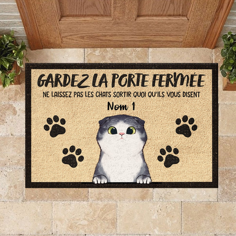 Custom Name Funny Cat Lover Decor - Personalized Doormat