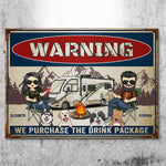 Custom Name Funny RV Camping Gifts for Couples - Personalized Metal Sign