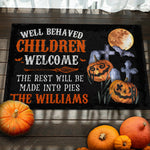 Custom Name Funny Halloween Welcome Decor - Personalized Doormat
