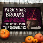 Custom Family Name Halloween Witch Decor - Personalized Doormat