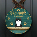 Custom Name Cat Welcome Sign for Cat Lovers - Personalized Wood Sign