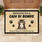 Custom Name Italian Cat Welcome Home Decor - Personalized Doormat