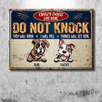 Custom Name Funny Dog Warning Gifts for Dog Lovers - Personalized Metal Sign