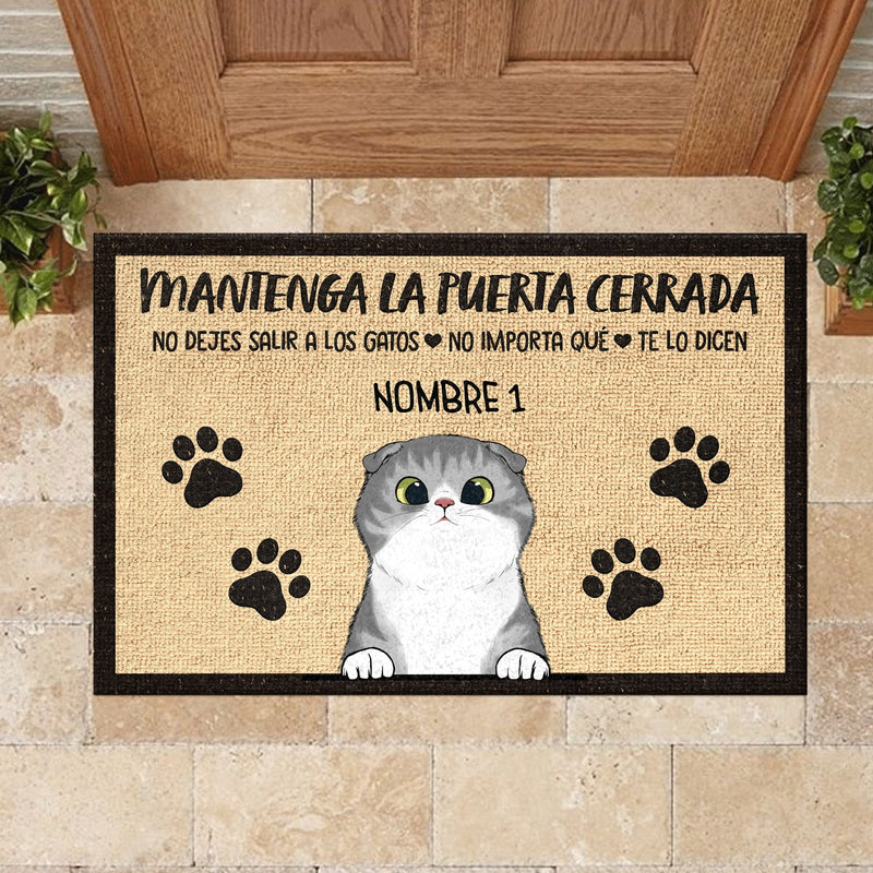 Custom Name Funny Cat Gifts for Cat Lovers - Personalized Doormat