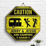 Custom Name Camping Gifts for Couples - Personalized Wood Sign
