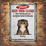 Custom Cat Name Door Sign for Cat Lovers - Personalized Metal Sign