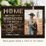 Custom Photo Rustic Couple Gifts - Personalized Wooden Frame