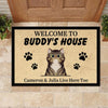 Personalized Welcome to Cat's House - Funny Personalized Cat Decorative Mat (WW)