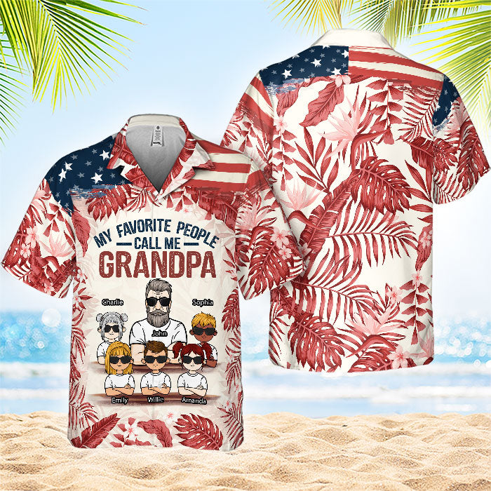Custom Name Grandpa Family Gifts - Personalized Hawaiian Shirt
