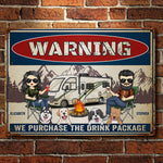 Custom Name Funny RV Camping Gifts for Couples - Personalized Metal Sign