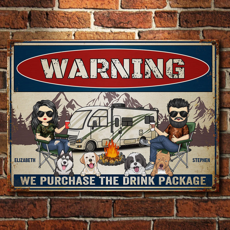 Custom Name Funny RV Camping Gifts for Couples - Personalized Metal Sign
