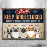 Custom Name Funny Cat Door Sign for Cat Lovers - Personalized Metal Sign