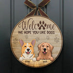 Custom Name Dog Lover Welcome Decor - Personalized Wood Sign