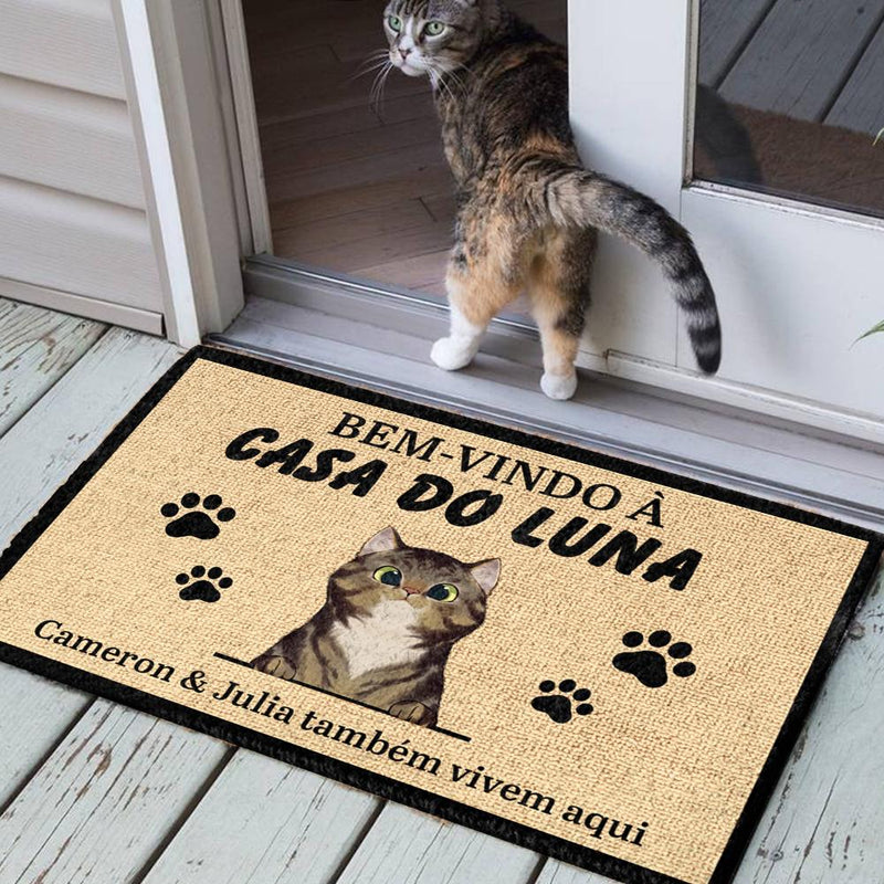 Bem-Vindo À Casa Do Luna Portuguese - Funny Personalized Cat Decorative Mat
