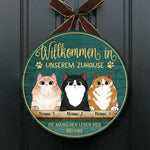 Custom Name Cat Welcome Gifts for Cat Lovers - Personalized Wood Sign
