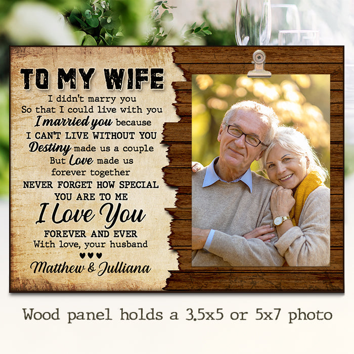 Custom Photo Romantic Wife Gifts - Personalized Wooden Frame