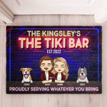 Custom Family Name Home Bar Gifts for Dog Lovers - Personalized Doormat