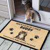 Bienvenue personnalisée à la Maison du Chat French- Funny Personalized Cat Decorative Mat
