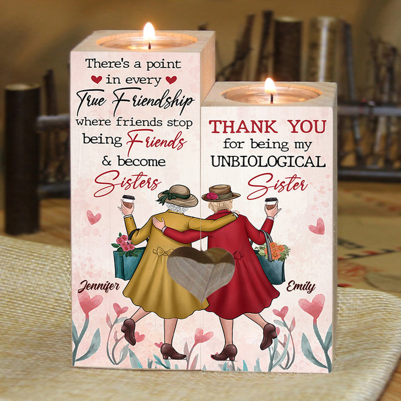 Custom Name Sister Friendship Gifts for Best Friends - Personalized Color Candle Holder