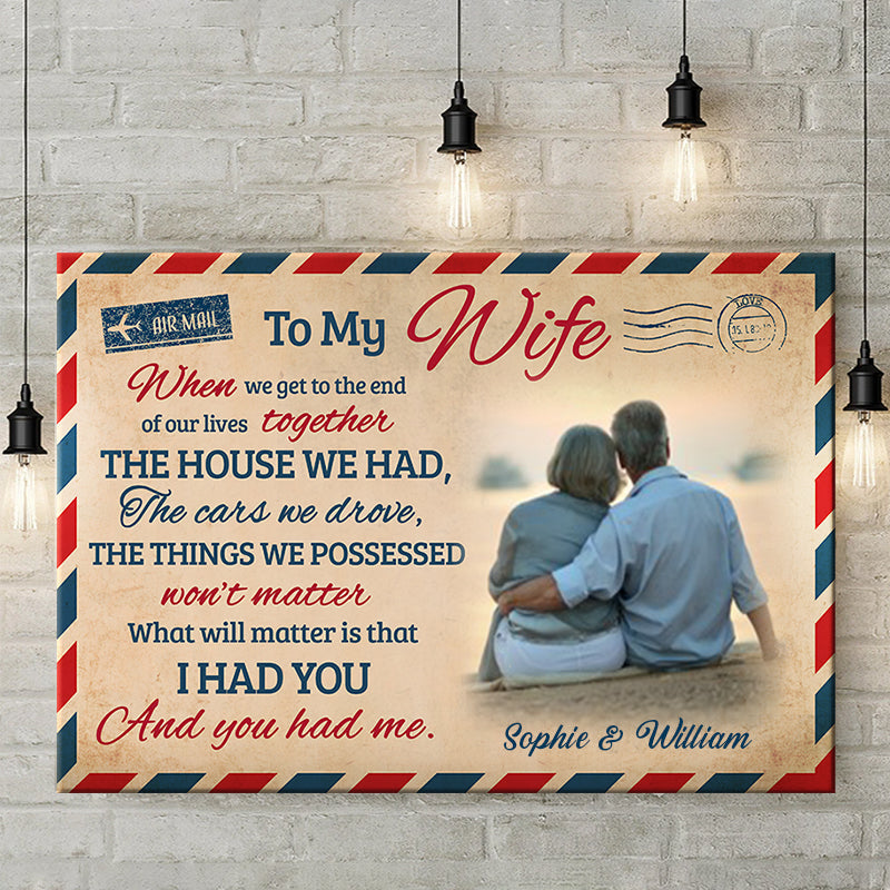 Custom Photo Romantic Gifts for Wife - Personalized Canvas