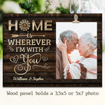 Custom Photo Rustic Couple Gifts - Personalized Wooden Frame