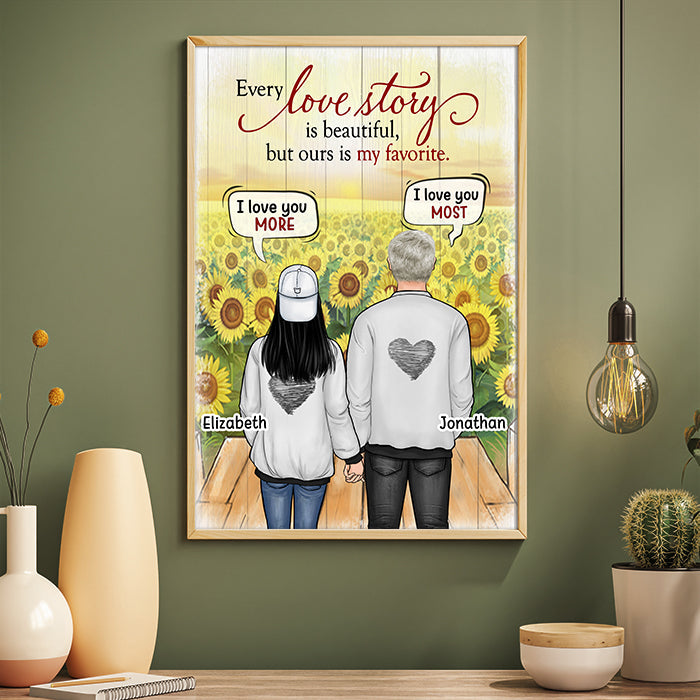 Custom Name Love Story Gifts for Couples - Personalized Poster
