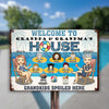 Welcome to Grandma Grandpa House - Personalized Metal Sign - Gift For Couples, Husband Wife