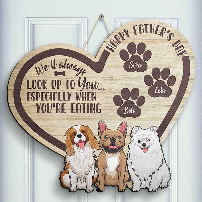 Custom Name Dog Father's Day Gifts for Dog Dads - Personalized Wood Sign