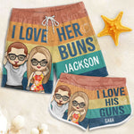 Custom Name Funny Couple Beach Gifts - Personalized Couple Beach Shorts