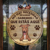 El Perro Sabe Que Estás Aquí - Letrero De Puerta De Perro Personalizado Y Divertido, Funny Personalized Dog Door Sign Spanish