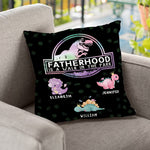 Custom Name Dinosaur Fatherhood Gifts for Dad - Personalized Pillow