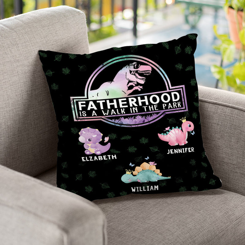 Custom Name Dinosaur Fatherhood Gifts for Dad - Personalized Pillow