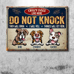 Custom Name Funny Dog Warning Gifts for Dog Lovers - Personalized Metal Sign
