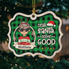 Dear Santa, Define Good - Personalized Custom Benelux Shaped Wood Christmas Ornament