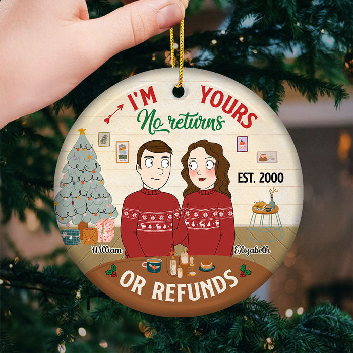 Custom Name Christmas Gifts for Couples - Personalized Ornament