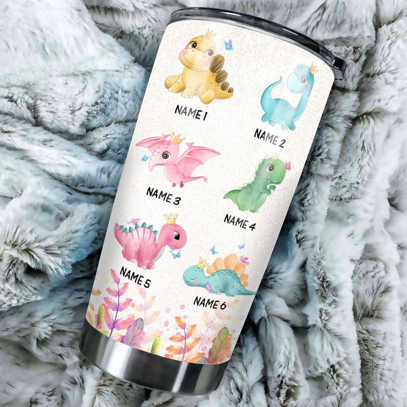 Custom Name Dinosaur Gifts for Moms - Personalized Tumbler