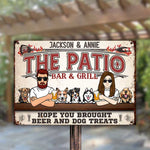 Custom Name Patio Bar & Grill Gifts for Dog Lovers - Personalized Metal Sign