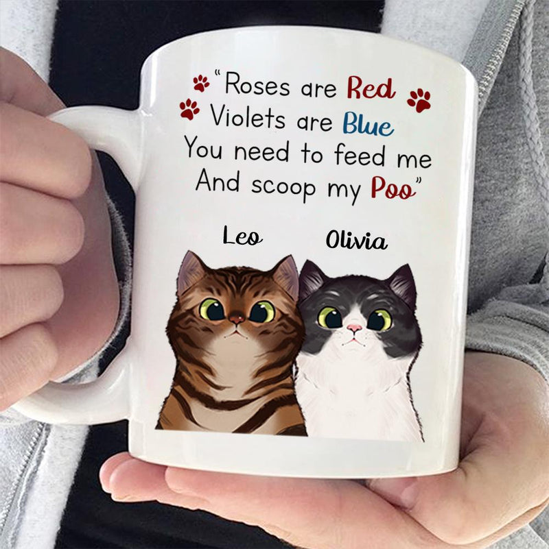 Curious Cat - Roses Are Red Violets Are Blue - Funny Personalized Cat Mug