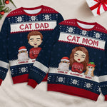 Custom Name Christmas Cat Mom Gifts for Women - Personalized Sweatshirt