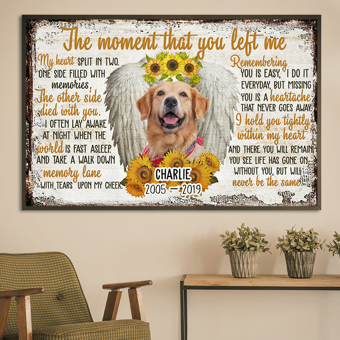 Custom Pet Photo Memorial Gifts for Dog Lovers - Personalized Poster