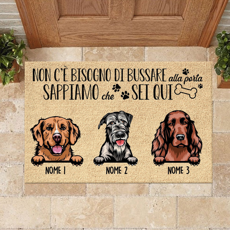 Non C'è Bisogno Di Bussare Alla Porta Italian - Funny Personalized Dog Decorative Mat