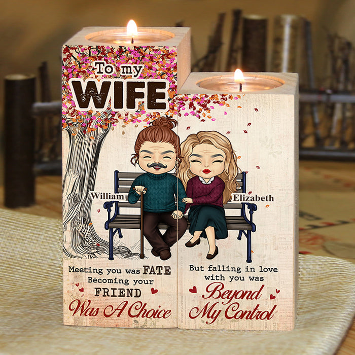 Custom Name Romantic Gifts for Wife - Personalized Color Candle Holder