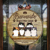 Bienvenido A Mi Casa - Letrero de puerta de gato personalizado y divertido, Funny Personalized Cat Door Sign Spanish