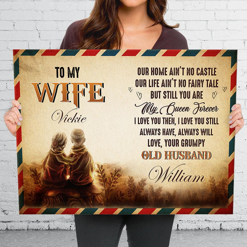 To My Wife - My Queen Forever - Personalized Canvas