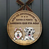 O Cão Sabe Que Estás Aqui - Sinal Da Porta Do Cão Personalizado E Engraçado, Funny Personalized Dog Door Sign Portuguese