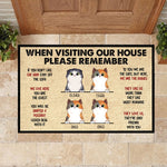 Custom Name Funny Cat House Rules Gifts for Cat Lovers - Personalized Doormat