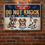 Custom Name Funny Dog Warning Gifts for Dog Lovers - Personalized Metal Sign