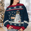Grandma Snowman & Her Little Snowflakes - Family Personalized Custom Ugly Sweatshirt - Unisex Wool Jumper - Christmas Gift For Grandma, Grandparents