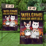 Custom Name Halloween Cat Gifts for Cat Lovers - Personalized Flag